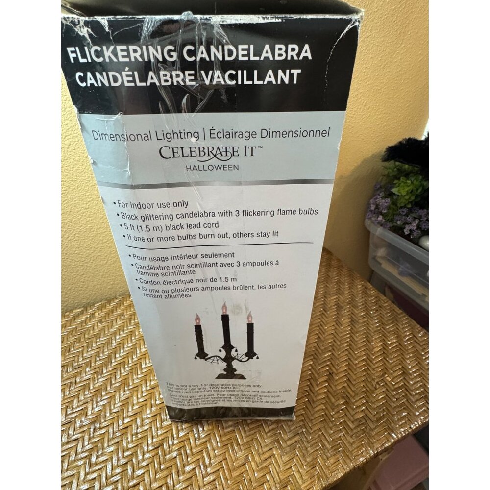 Halloween Celebrate It Candelabra Lamp With LED Flickering Candle - Picture 9 of 11